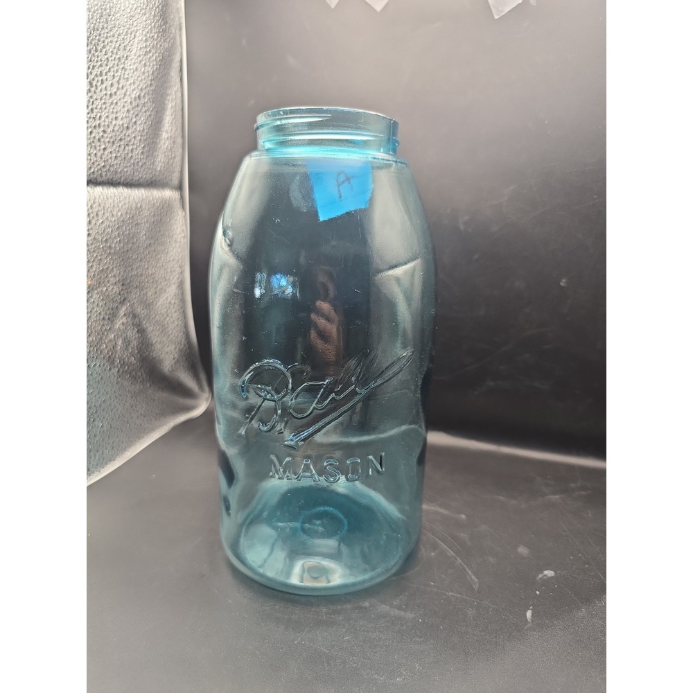 Ball Mason Quart Jar Aqua Blue "Triple L" # 2 Soft Shoulder ....a